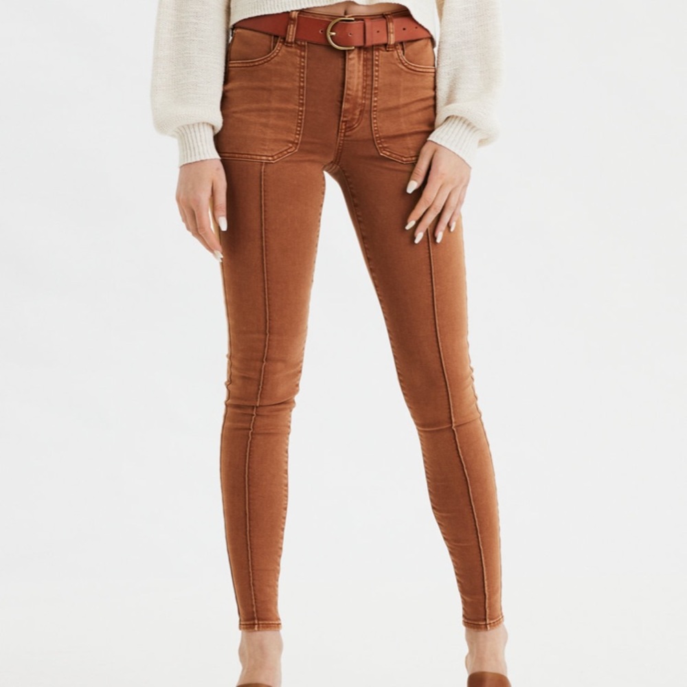 AE high waisted jegging with seams
